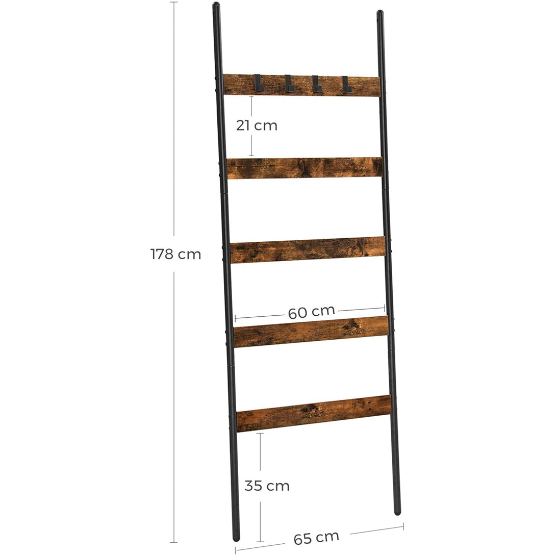 VASAGLE 5-úrovňový rebríkový stojan na uteráky a šatky-Vashome.sk