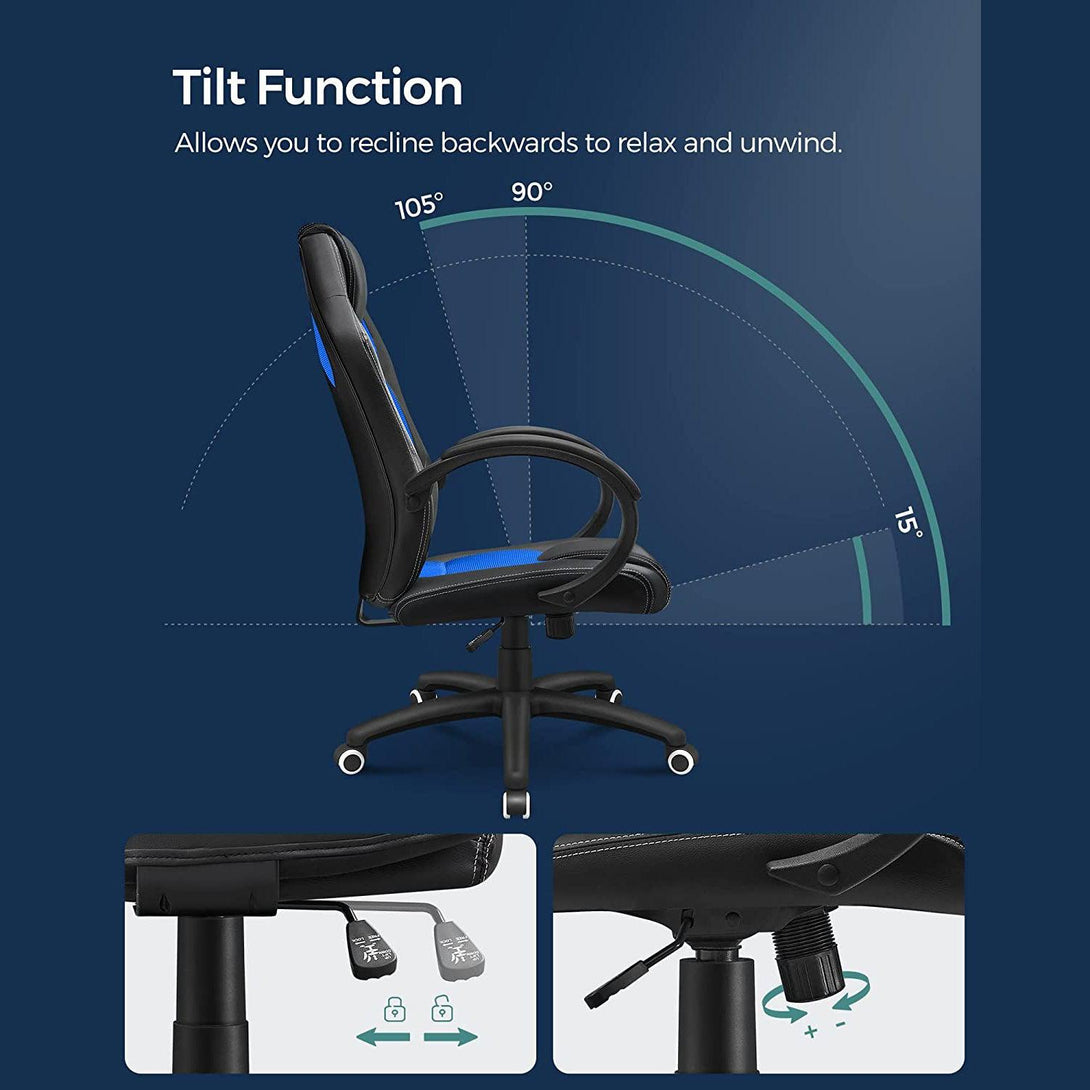 Ergonomická Gamer stolička, kancelárska stolička, modrá | SONGMICS
