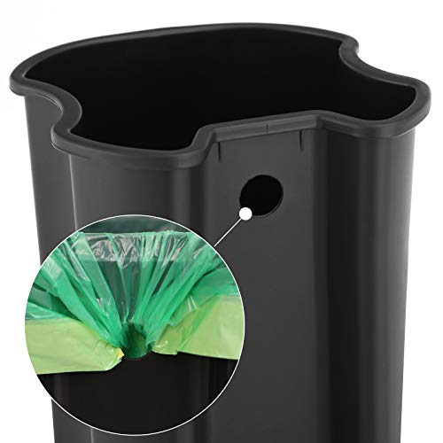 Rubbish Bin, 5 L Bathroom Bin, Steel Pedal Bin, with Inner Bucket, Soft-Close Lid, and Handle, for Bathroom, Toilet, Grey and Black LTB14GS-Vashome.sk