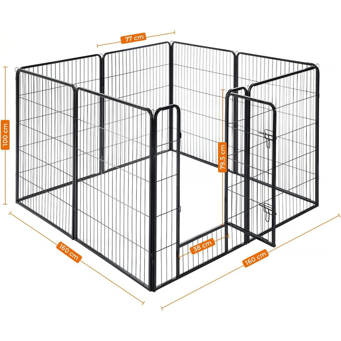 FEANDREA 8-panelová ohrádka pre psa a domáce zvieratá, 77 x 100 cm-Vashome.sk