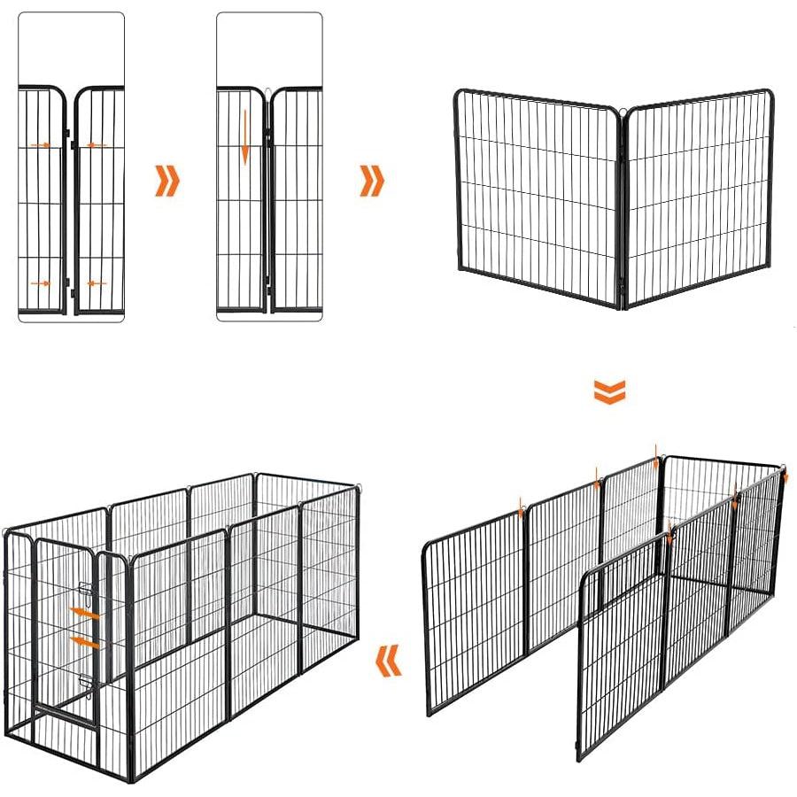 FEANDREA 8-panelová ohrádka pre psa a domáce zvieratá, 77 x 100 cm-Vashome.sk