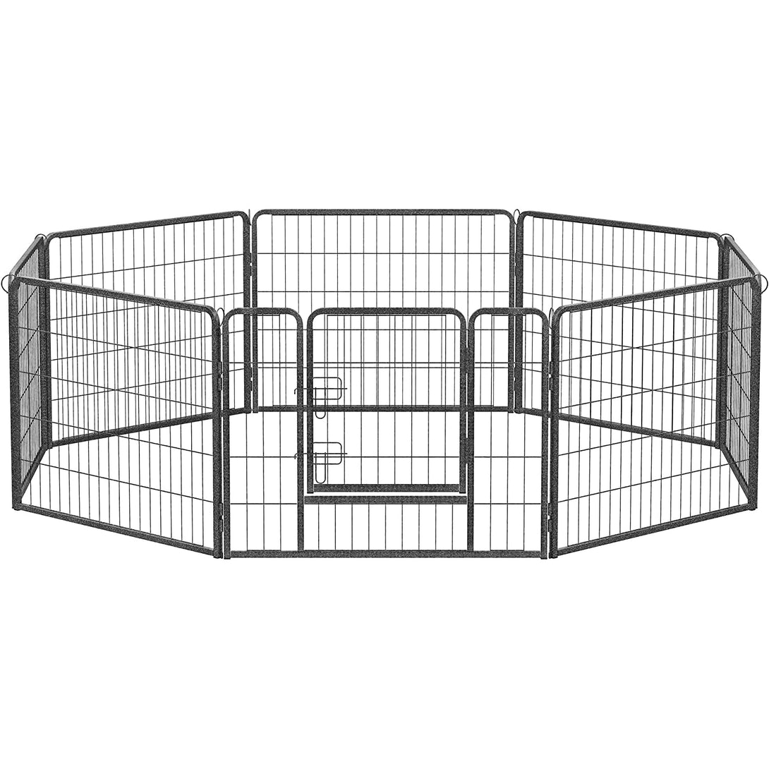 8 panelová ohrádka pre psov a domáce zvieratá, šedá | FEANDREA-Vashome.sk