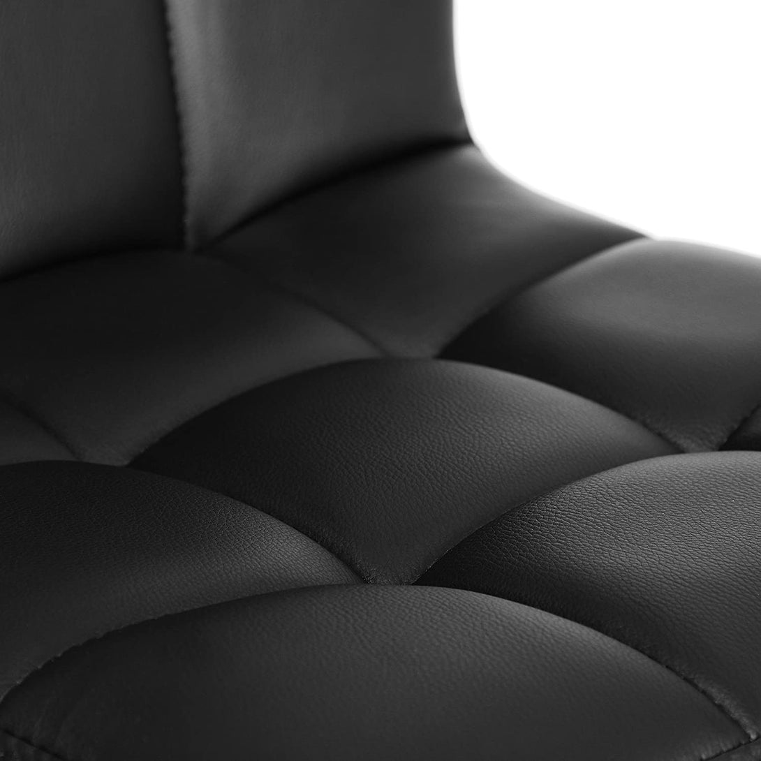Barová stolička, sada 2 ks, výškovo nastaviteľná, syntetická koža, čierna, 44,5 x 38 x 115 cm-Vashome.sk