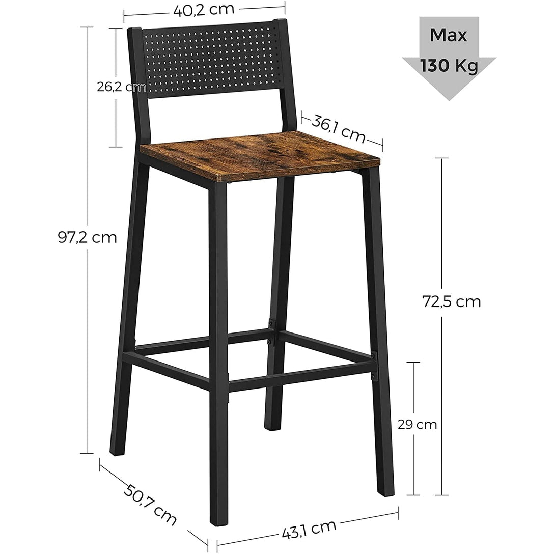 Barové stoličky, 2 ks, rustikálna hnedá-Vashome.sk
