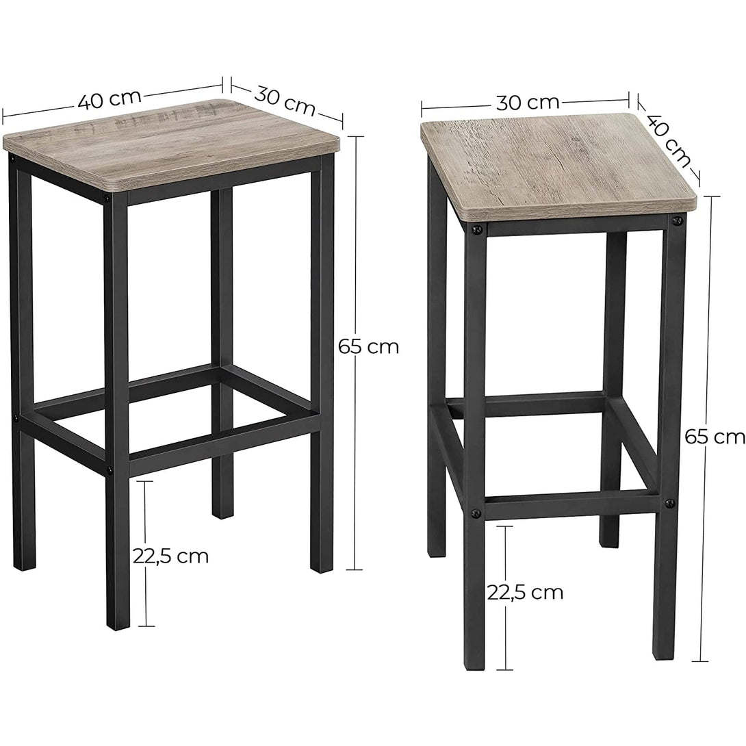 Barové stoličky, sada 2 ks, 40 x 30 x 65 cm, greige-Vashome.sk