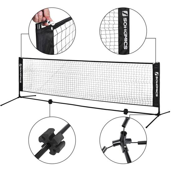 SONGMICS Bedmintonová sieť 400x155 cm, čierna-Vashome.sk