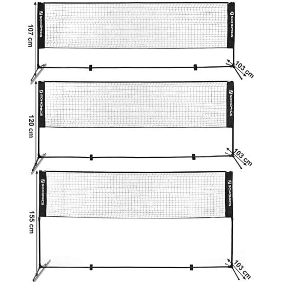 SONGMICS Bedmintonová sieť 400x155 cm, čierna-Vashome.sk