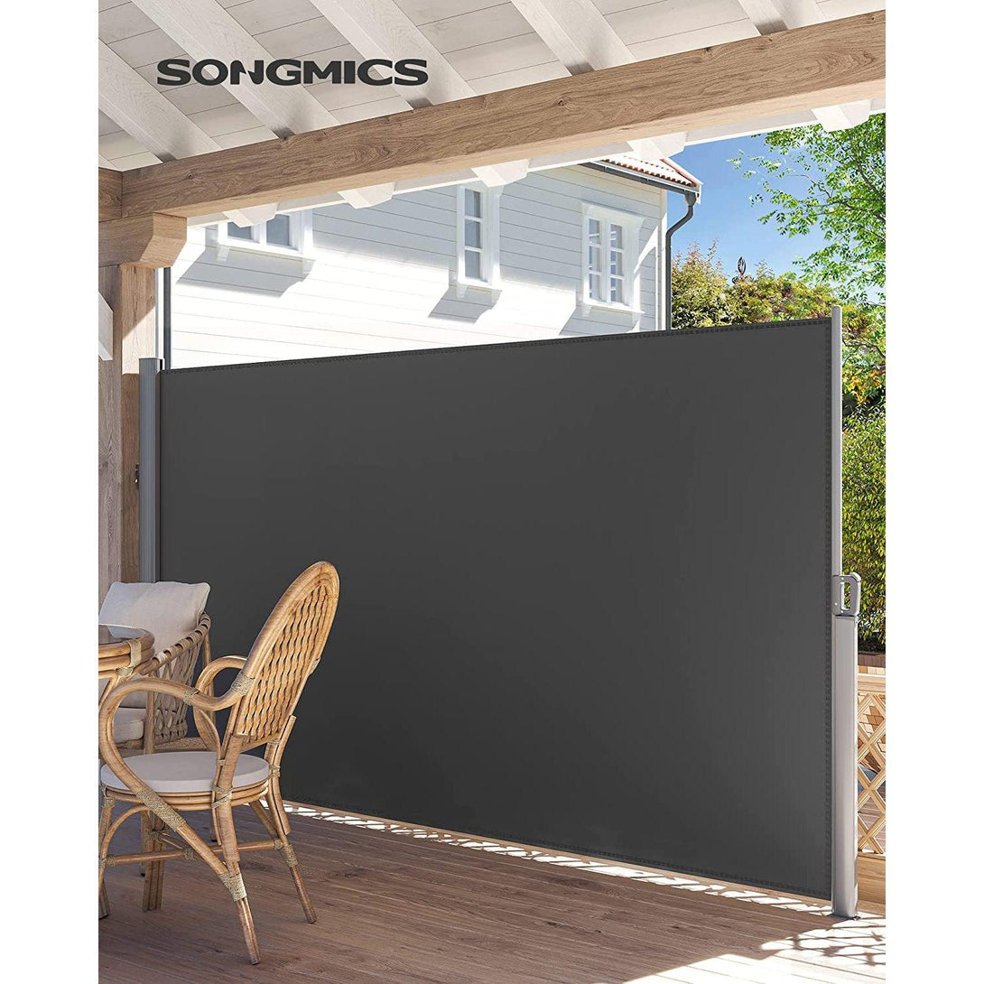 SONGMICS Bočná markíza 180 x 350 cm, tmavosivá-Vashome.sk