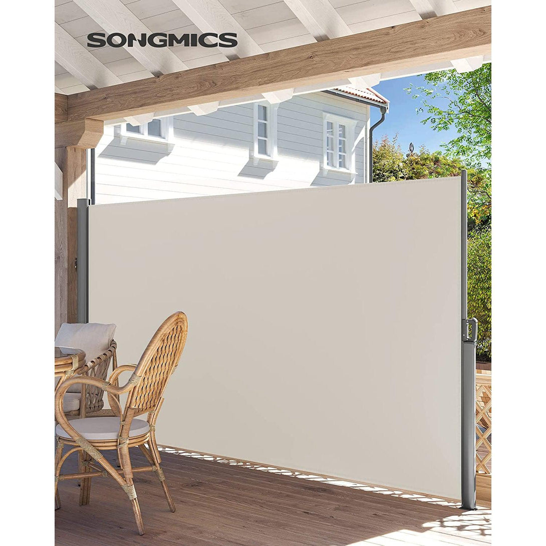 SONGMICS Bočná markíza na balkón a terasu 180 x 300 cm, béžová-Vashome.sk