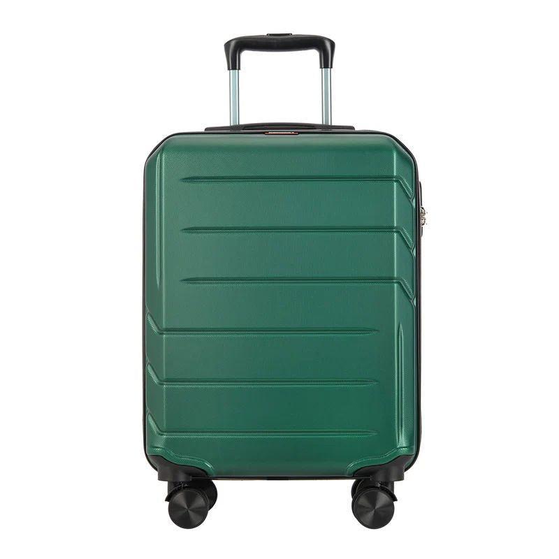 BONTOUR "Spinner" 4 kolieskový kabínový kufor 55×39×20 cm, zelený-Vashome.sk