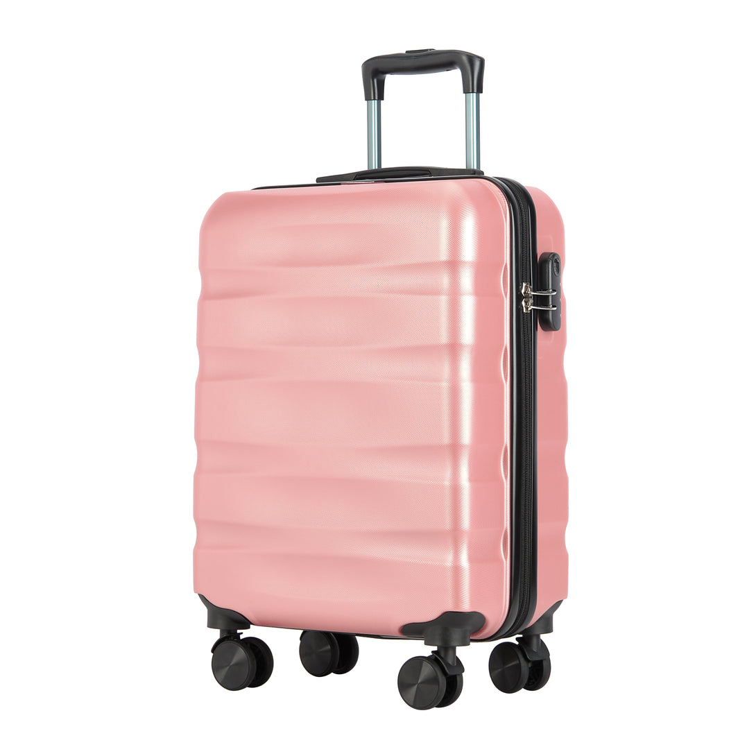 BONTOUR „Wave“ 3-dielna súprava kufrov s dvojitými kolieskami, s TSA zámkom, rose gold-Vashome.sk