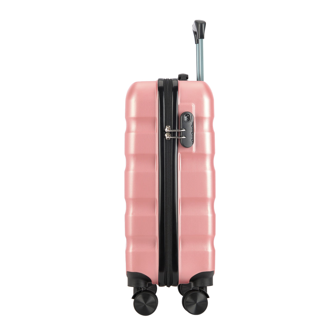 BONTOUR „Wave“ 3-dielna súprava kufrov s dvojitými kolieskami, s TSA zámkom, rose gold-Vashome.sk