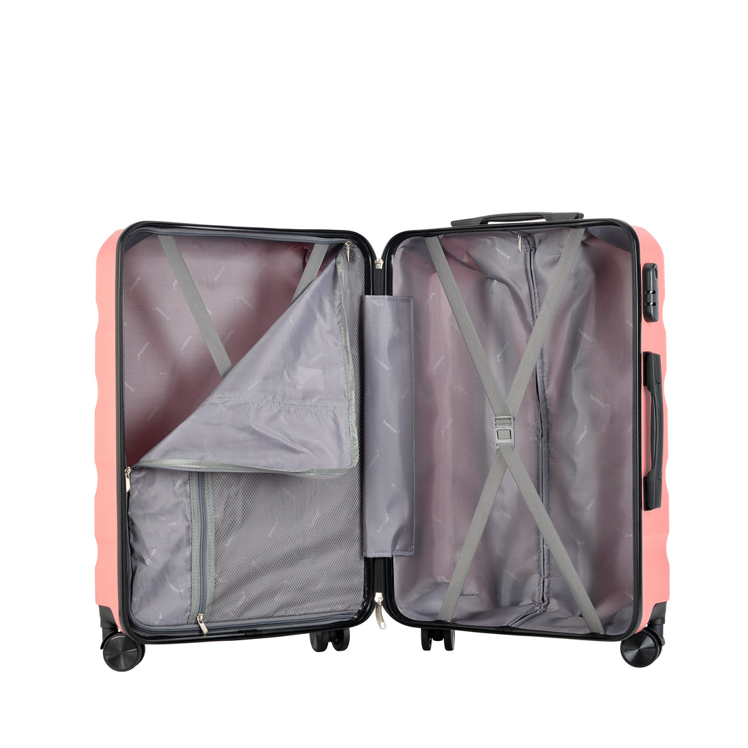 BONTOUR „WAVE“ veľký kufor s dvojitými kolieskami, veľkosť L, Rose gold-Vashome.sk