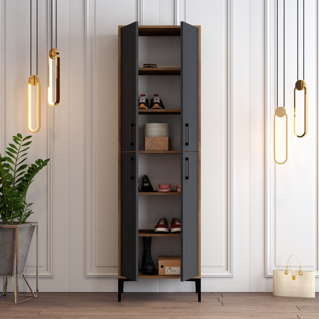 Botník Berlin A - Walnut, Anthracite-Vashome.sk