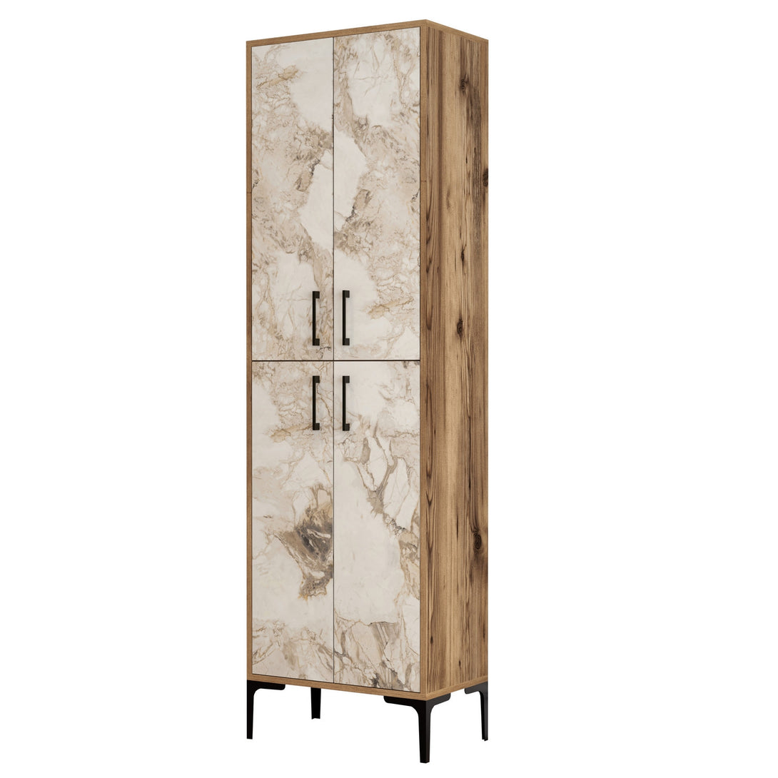 Botník Berlin A - Walnut, White Marble-Vashome.sk