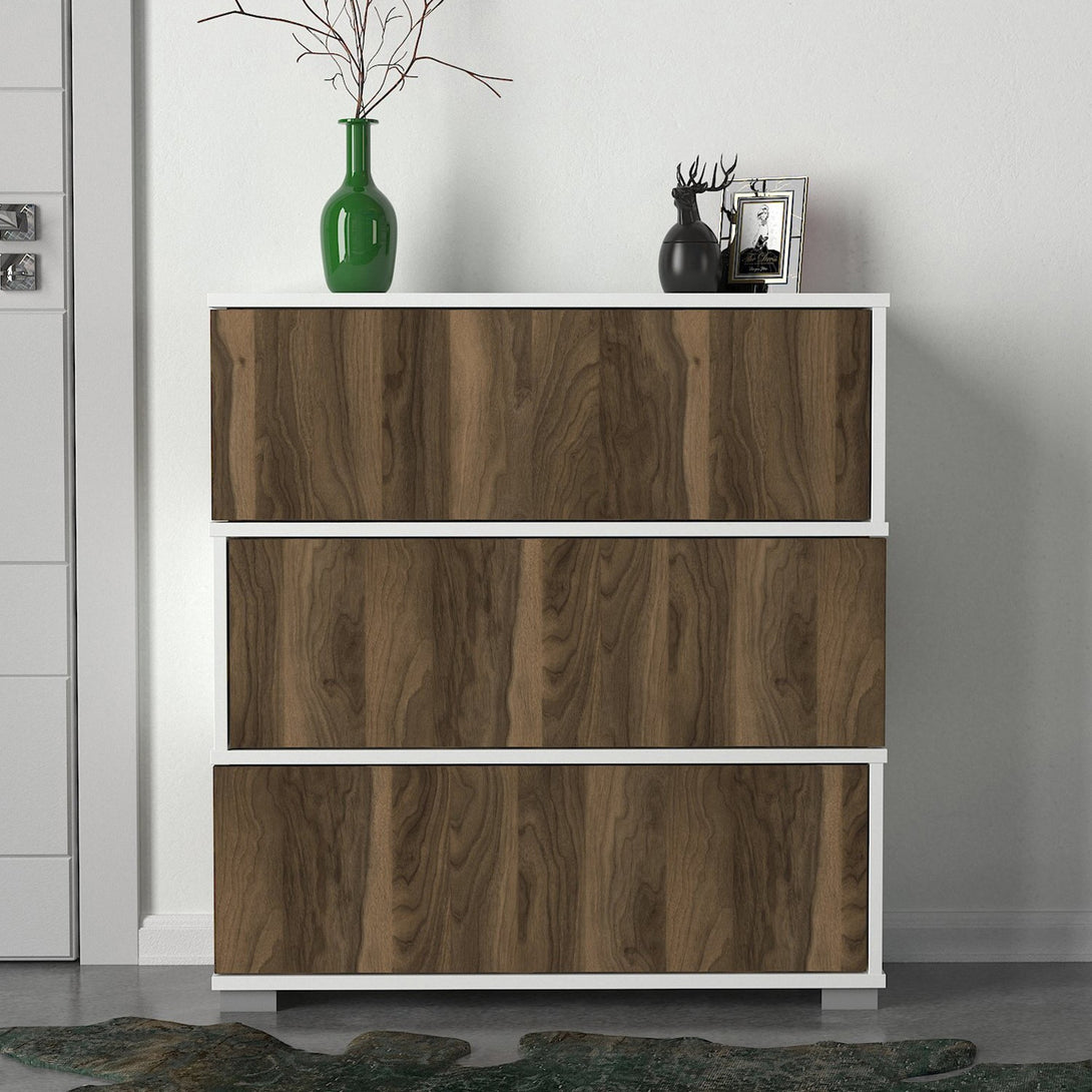 Botník Napolyon - White, Walnut-Vashome.sk