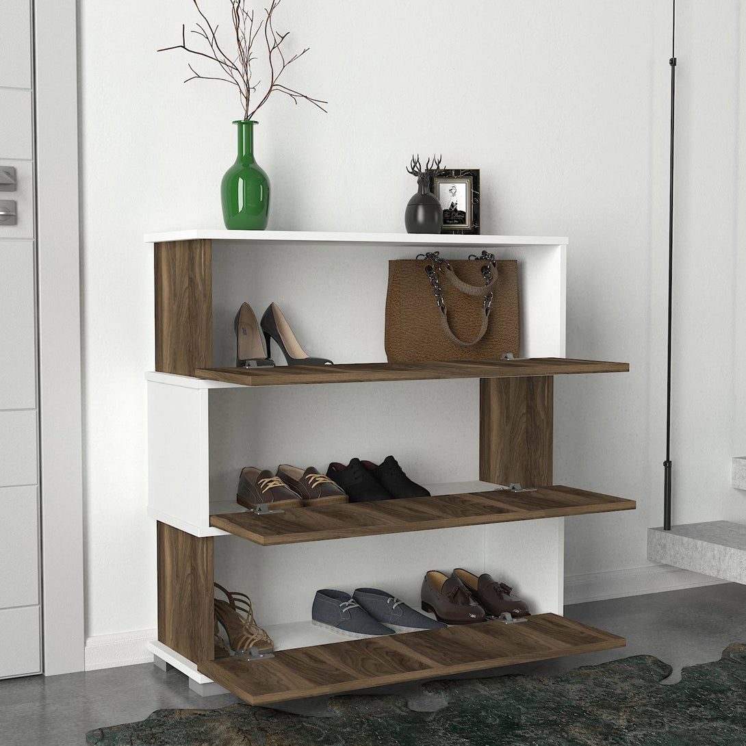 Botník Napolyon - White, Walnut-Vashome.sk