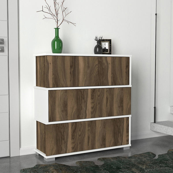 Botník Napolyon - White, Walnut-Vashome.sk