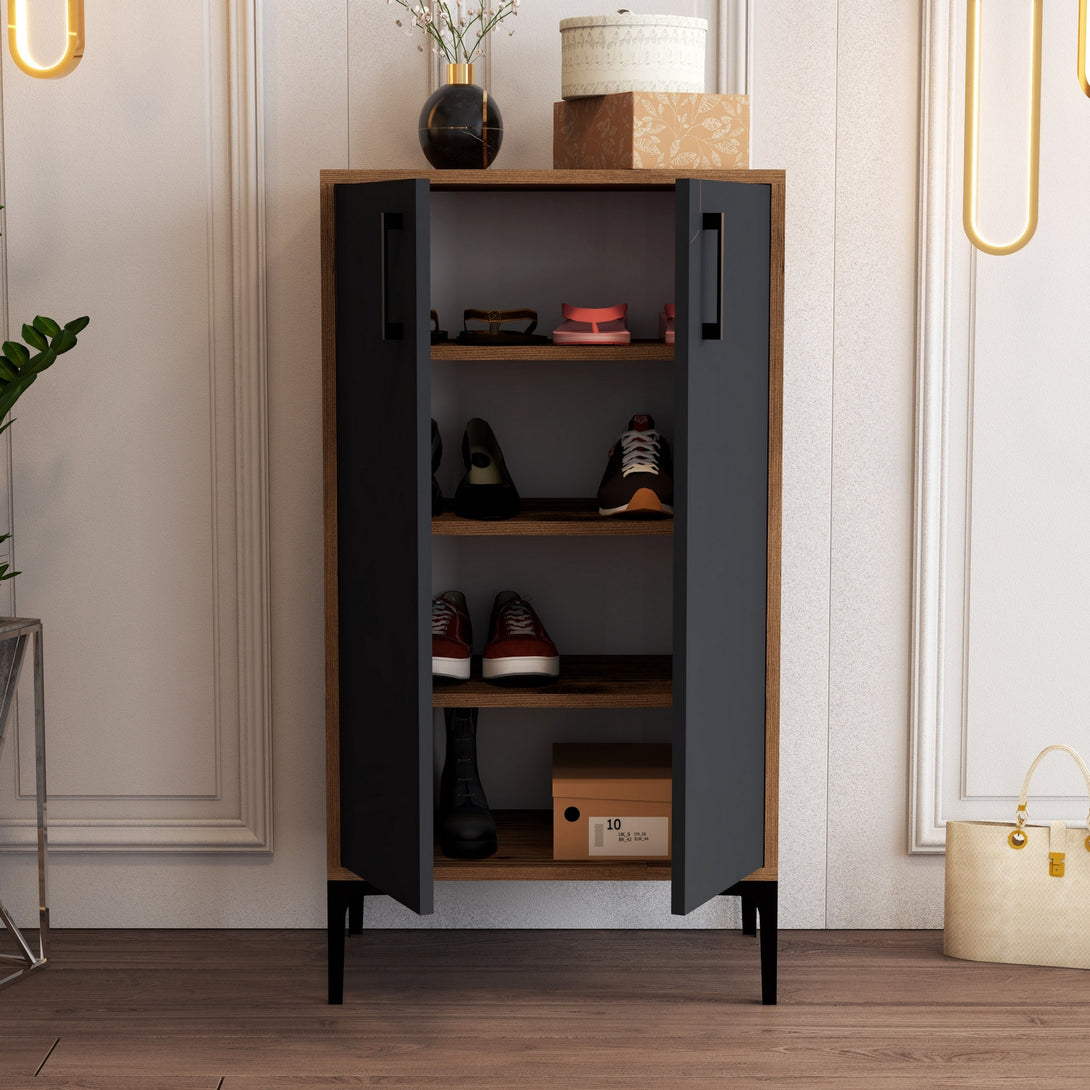 Botník Prag - Walnut, Anthracite-Vashome.sk