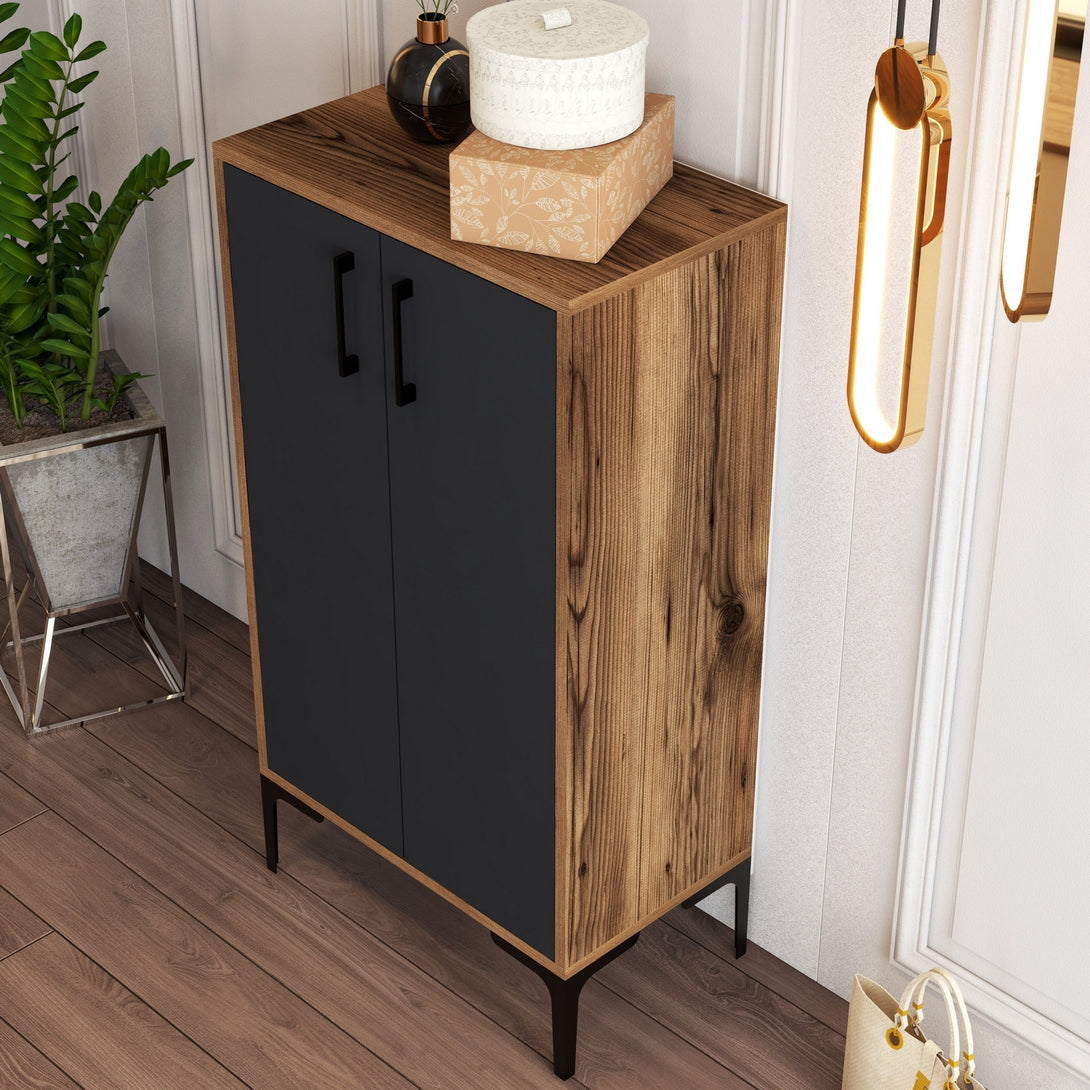 Botník Prag - Walnut, Anthracite-Vashome.sk