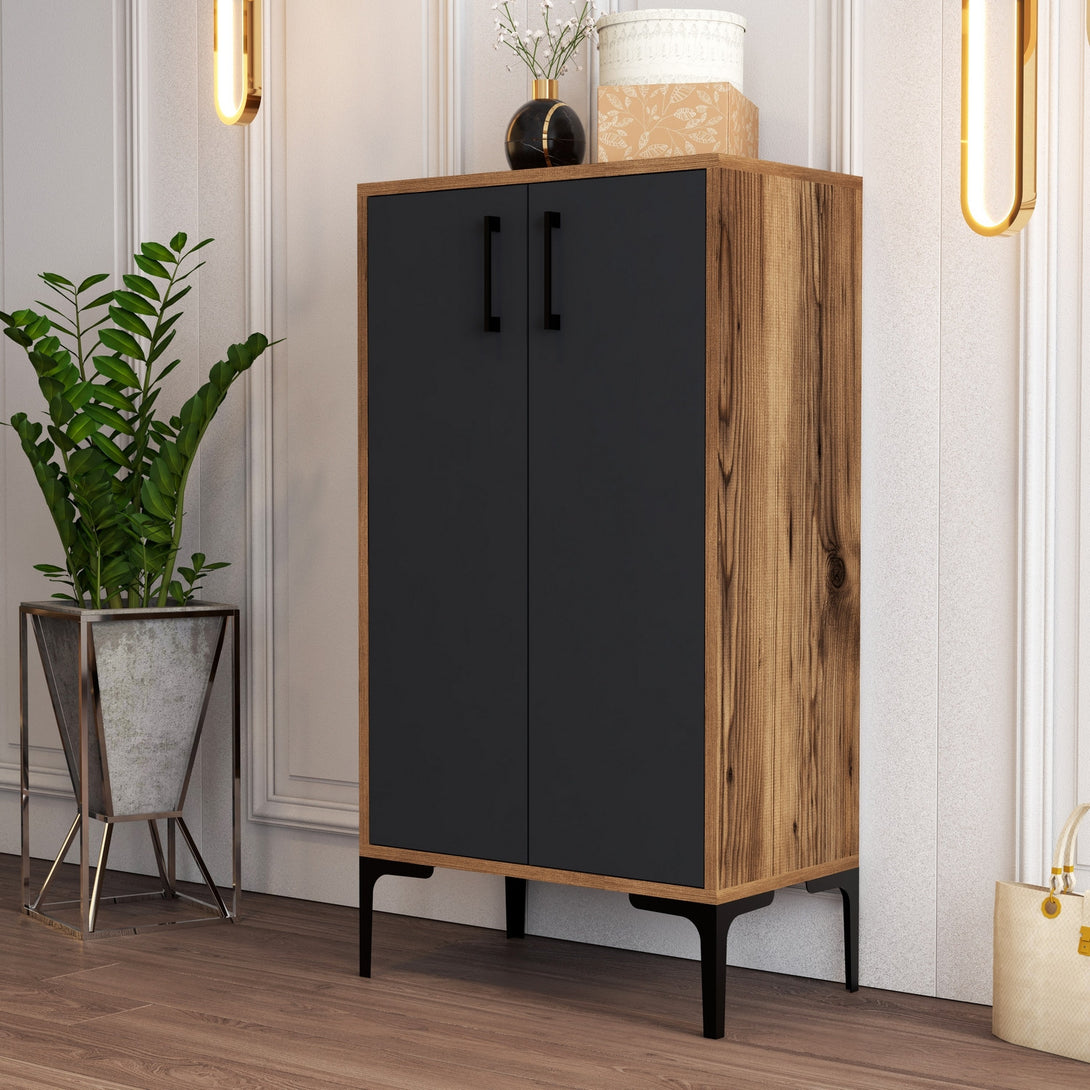 Botník Prag - Walnut, Anthracite-Vashome.sk
