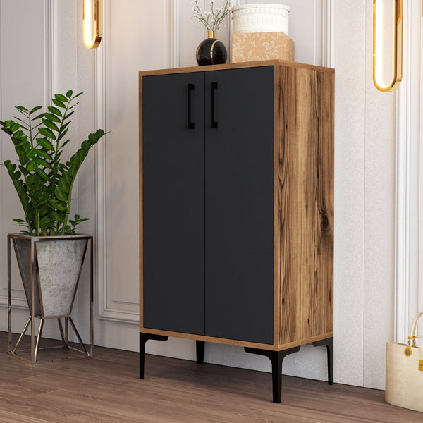 Botník Prag - Walnut, Anthracite-Vashome.sk