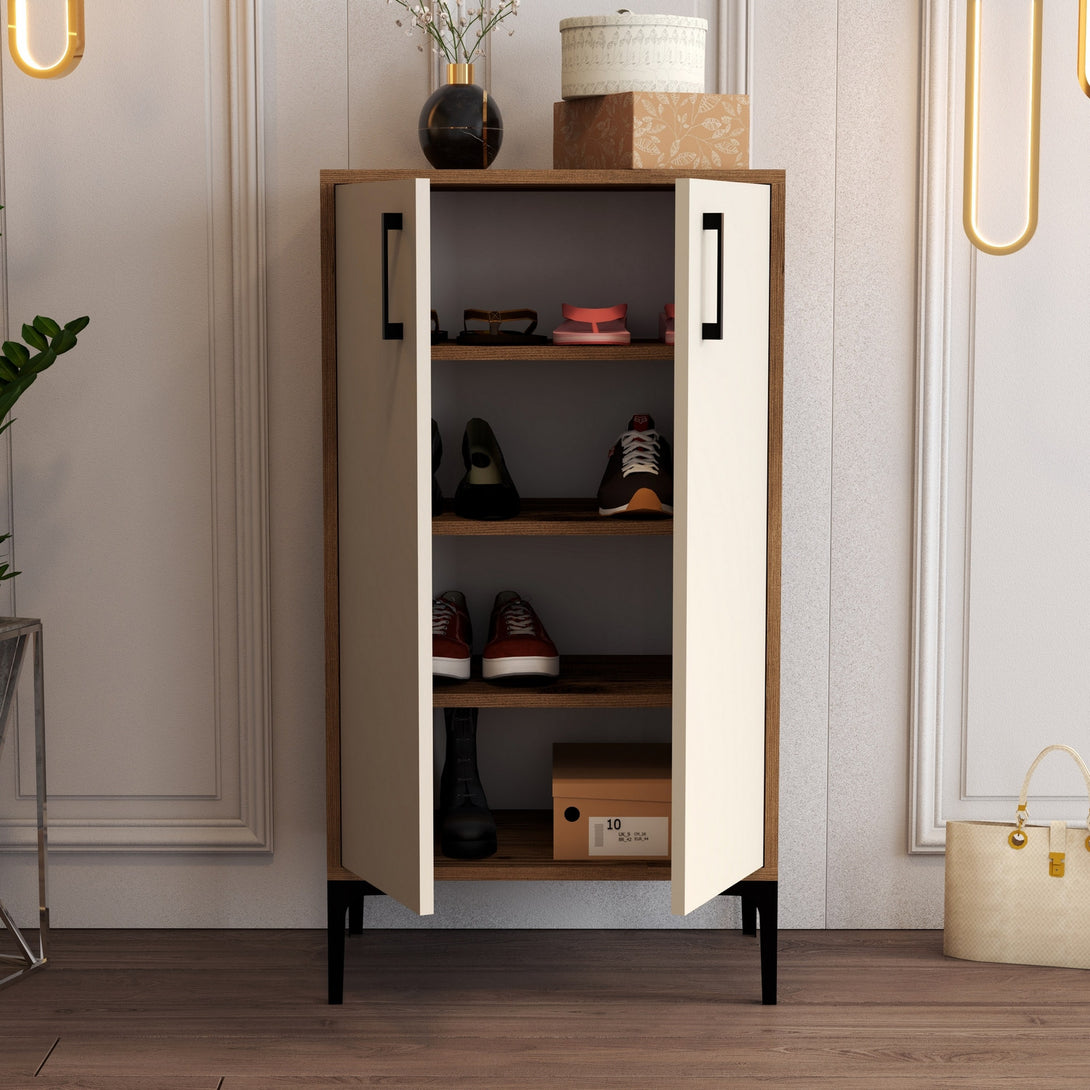 Botník Prag - Walnut, Cream-Vashome.sk