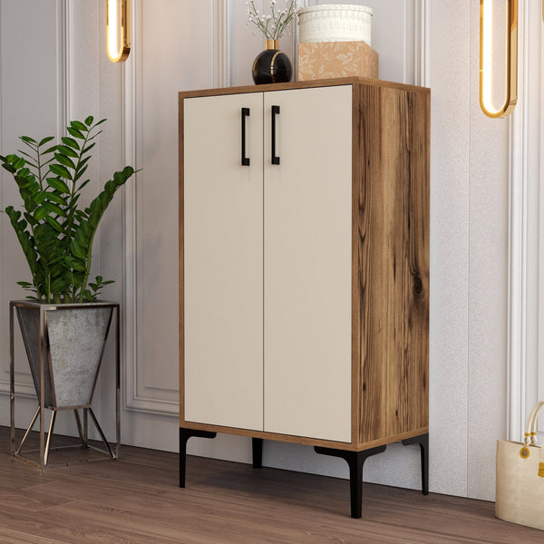 Botník Prag - Walnut, Cream-Vashome.sk