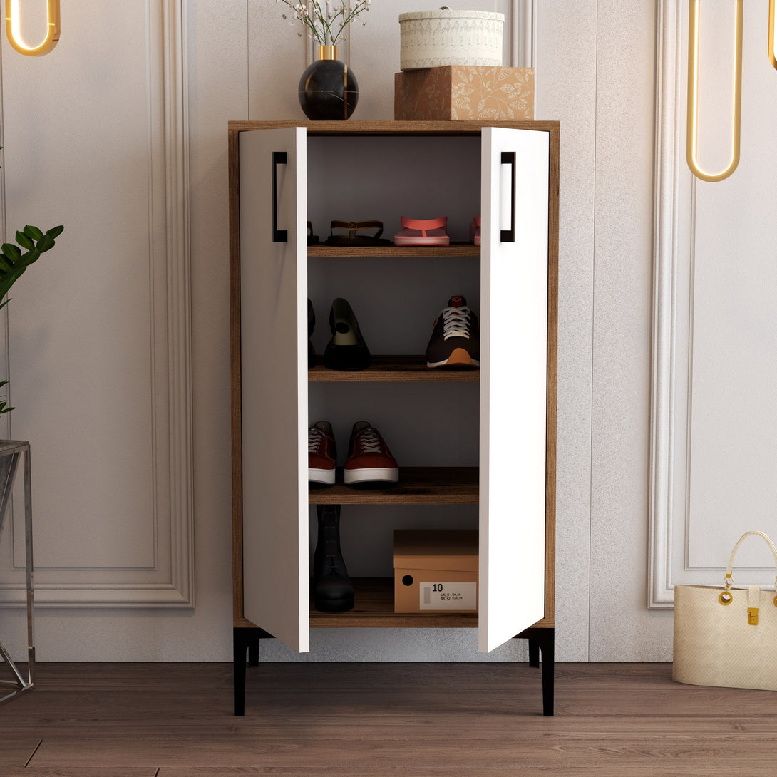 Botník Prag - Walnut, White-Vashome.sk
