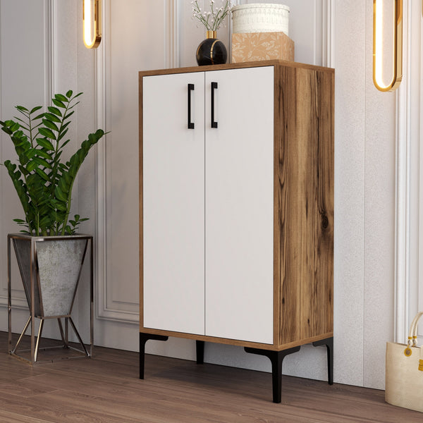 Botník Prag - Walnut, White-Vashome.sk