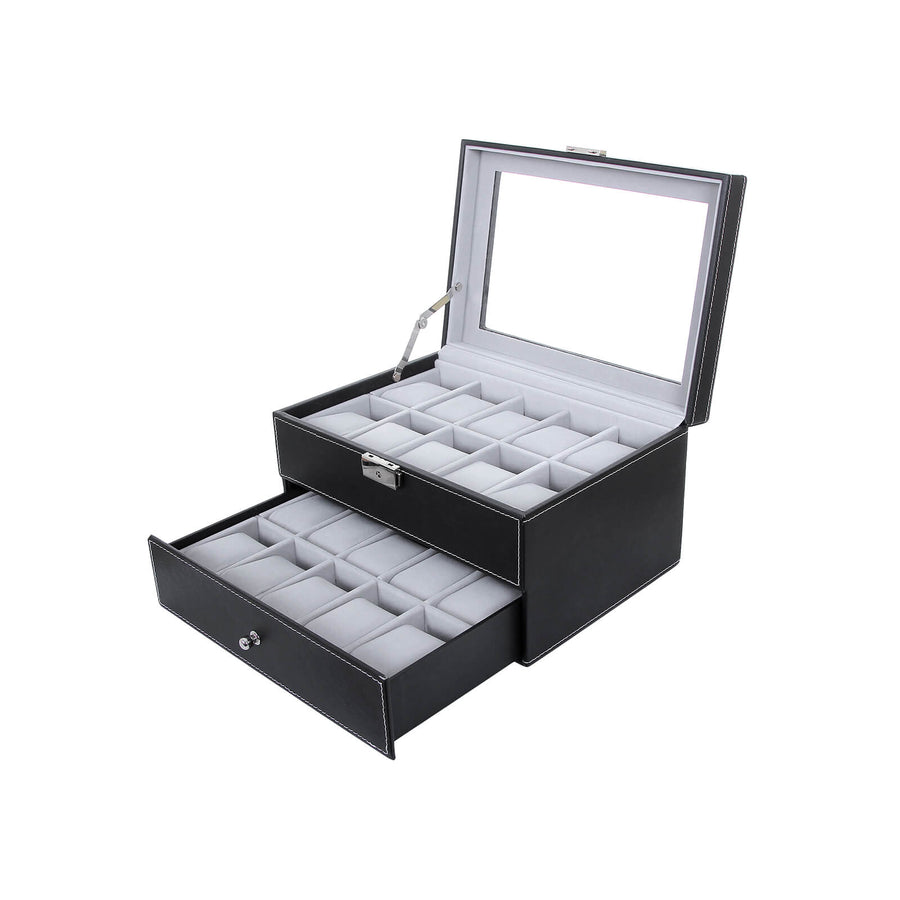 Box na hodinky so skleneným vekom, pre 20 hodiniek-Vashome.sk