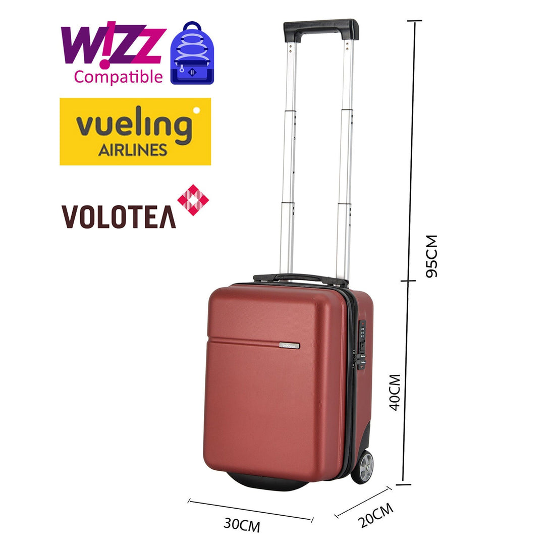 CabinOne kabínový kufor, bordová farba (40x30x20 cm), ktorý je možné prepravovať na letoch WIZZAIR zadarmo | BONTOUR-Vashome.sk