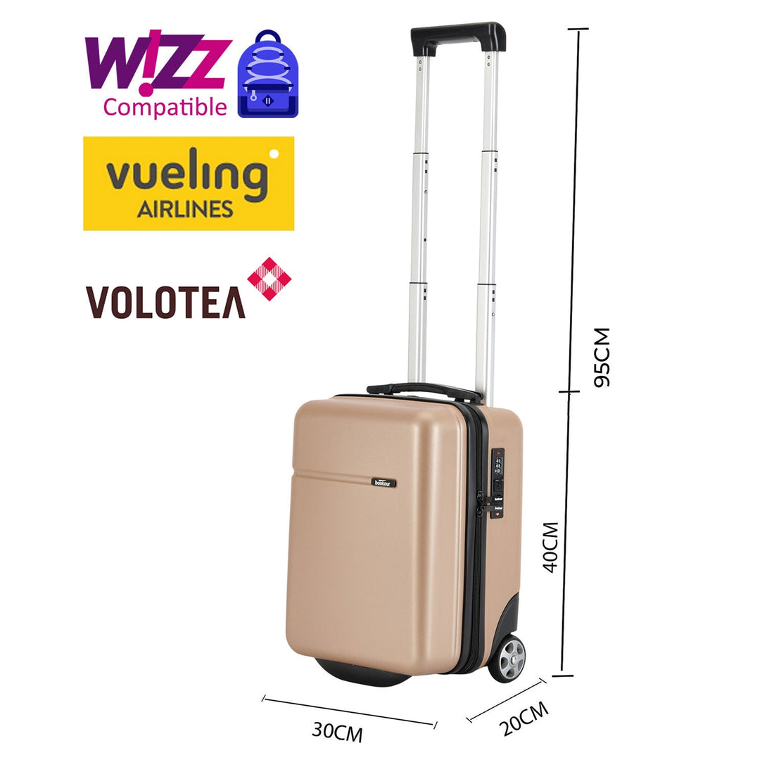 CabinOne kabínový kufor, farba šampanská (40x30x20 cm), ktorý je možné prepravovať na letoch WIZZAIR zadarmo | BONTOUR-Vashome.sk
