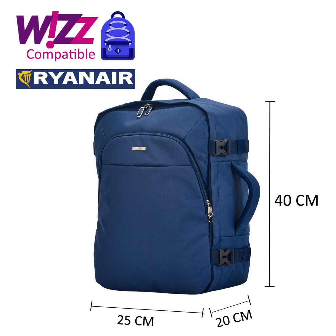 BONTOUR AIR Cestovný batoh, veľkosť WizzAir/Ryanair 40x25x20cm, modrý-Vashome.sk