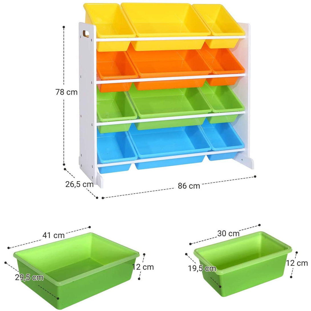 Detský regál na hračky, 86 x 26,5 x 78 cm, 4-farebný-Vashome.sk
