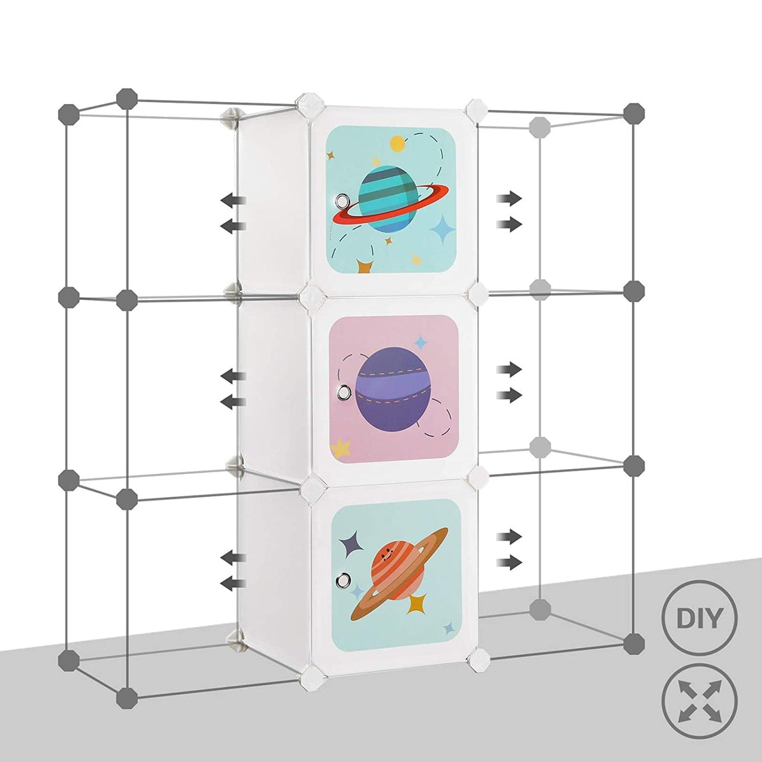 SONGMICS Detský úložný systém 10 kociek, modulárna skrinka pre deti
