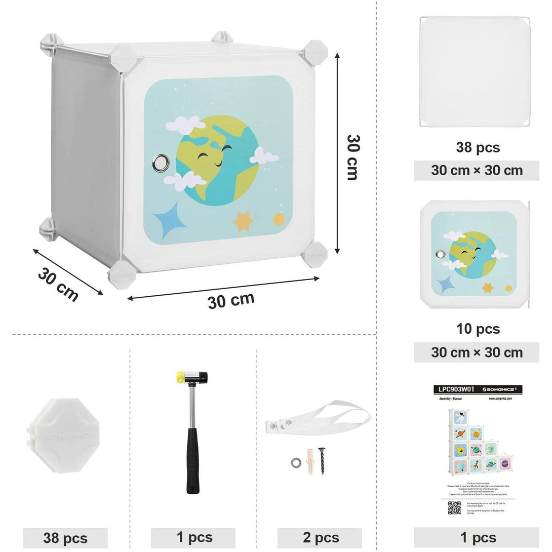 SONGMICS Detský úložný systém 10 kociek, modulárna skrinka pre deti