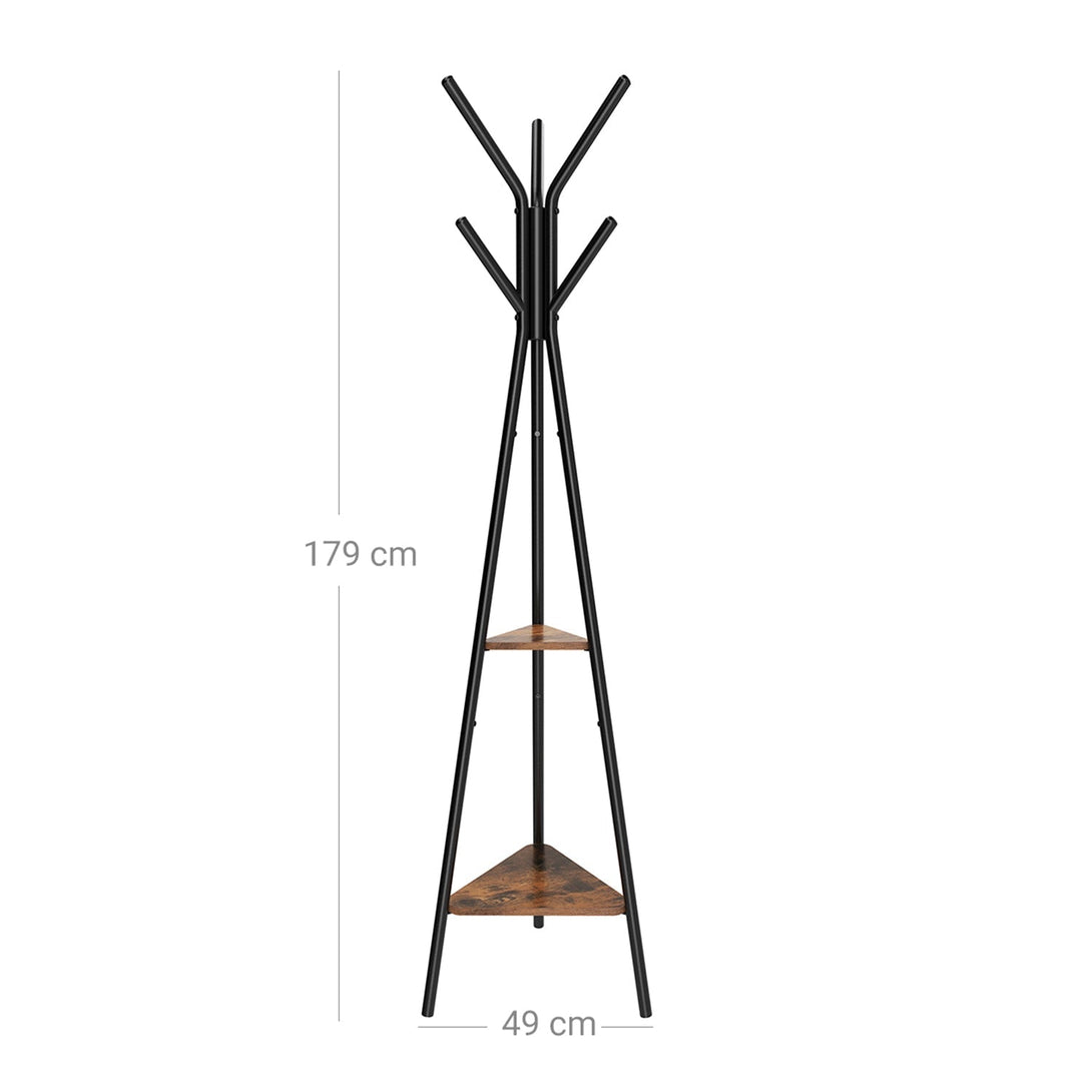 VASAGLE Drevený vešiakový stojan na kabáty v tvare stromu 49 x 179 x 49 cm-Vashome.sk