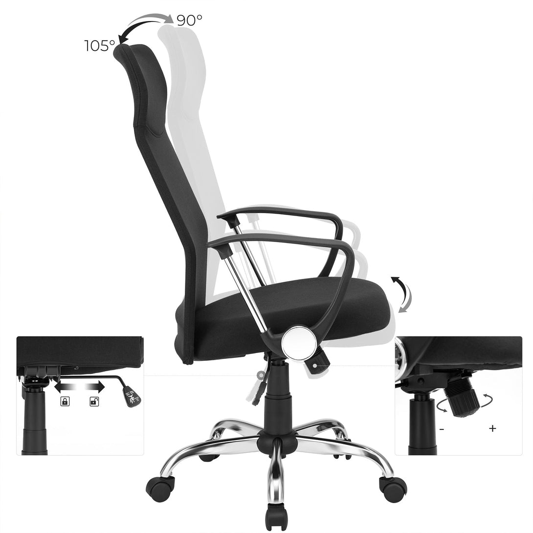 Ergonomická kancelárska stolička, 63 x (110-120) x 63 cm, čierna-Vashome.sk