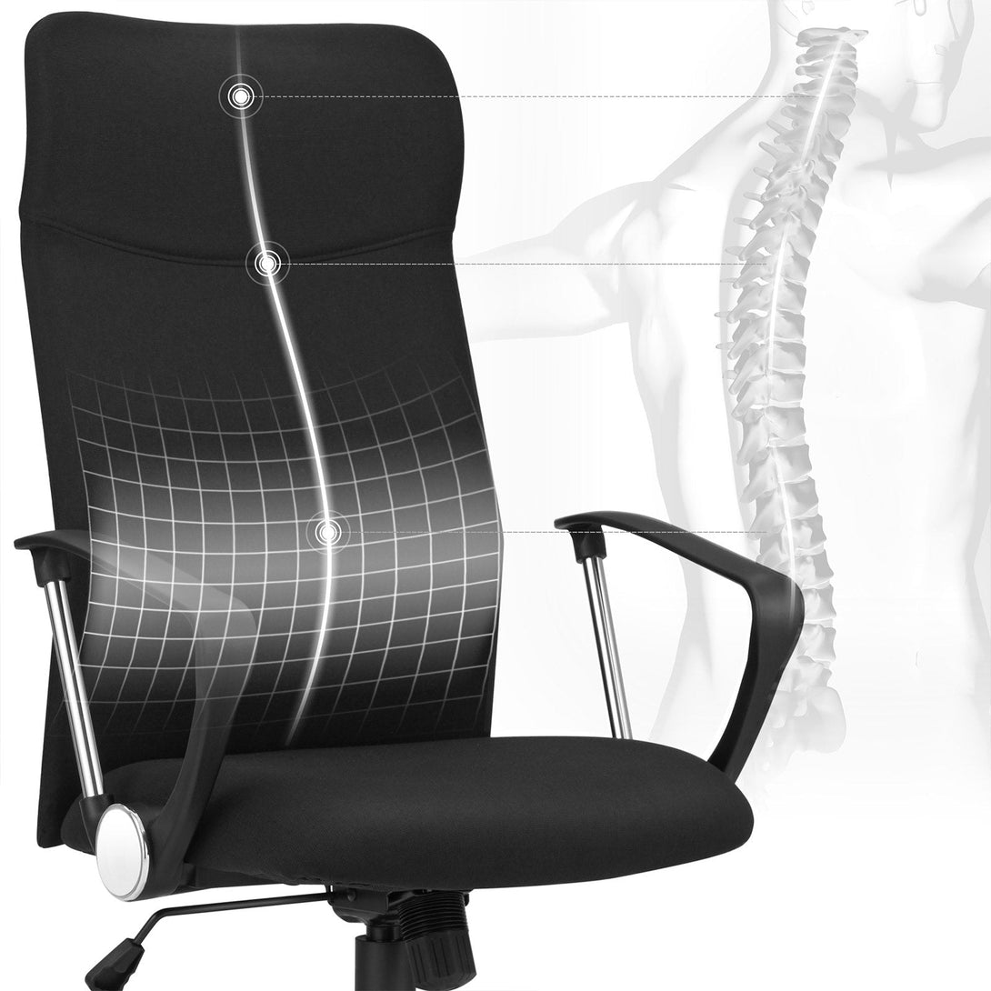 Ergonomická kancelárska stolička, 63 x (110-120) x 63 cm, čierna-Vashome.sk