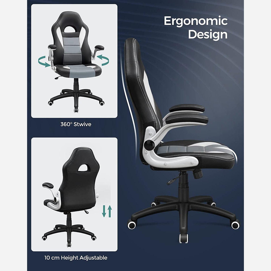 SONGMICS Gamer stolička, kancelárska stolička s podnožkou-Vashome.sk