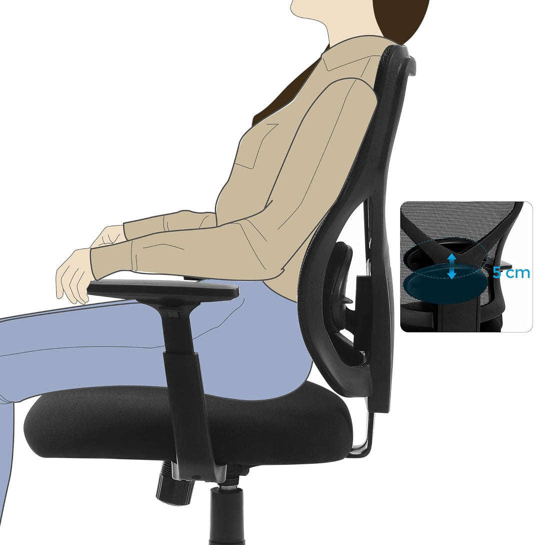 Ergonomická kancelárska stolička, otočná stolička, čierna | SONGMICS-Vashome.sk