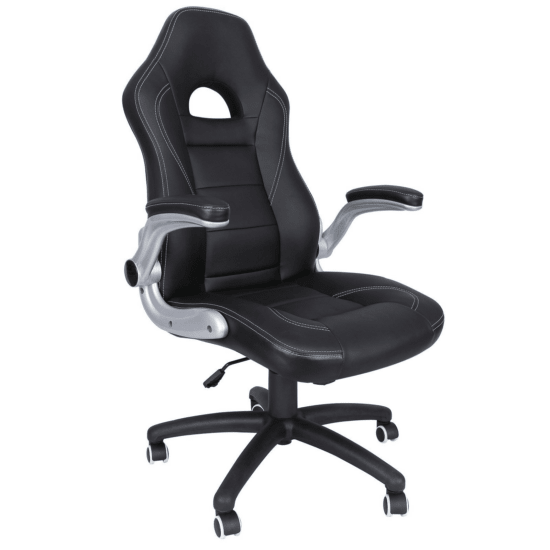 SONGMICS Gamer stolička, ergonomická kancelárska stolička so sklopnými podrúčkami a vysokým operadlom-Vashome.sk