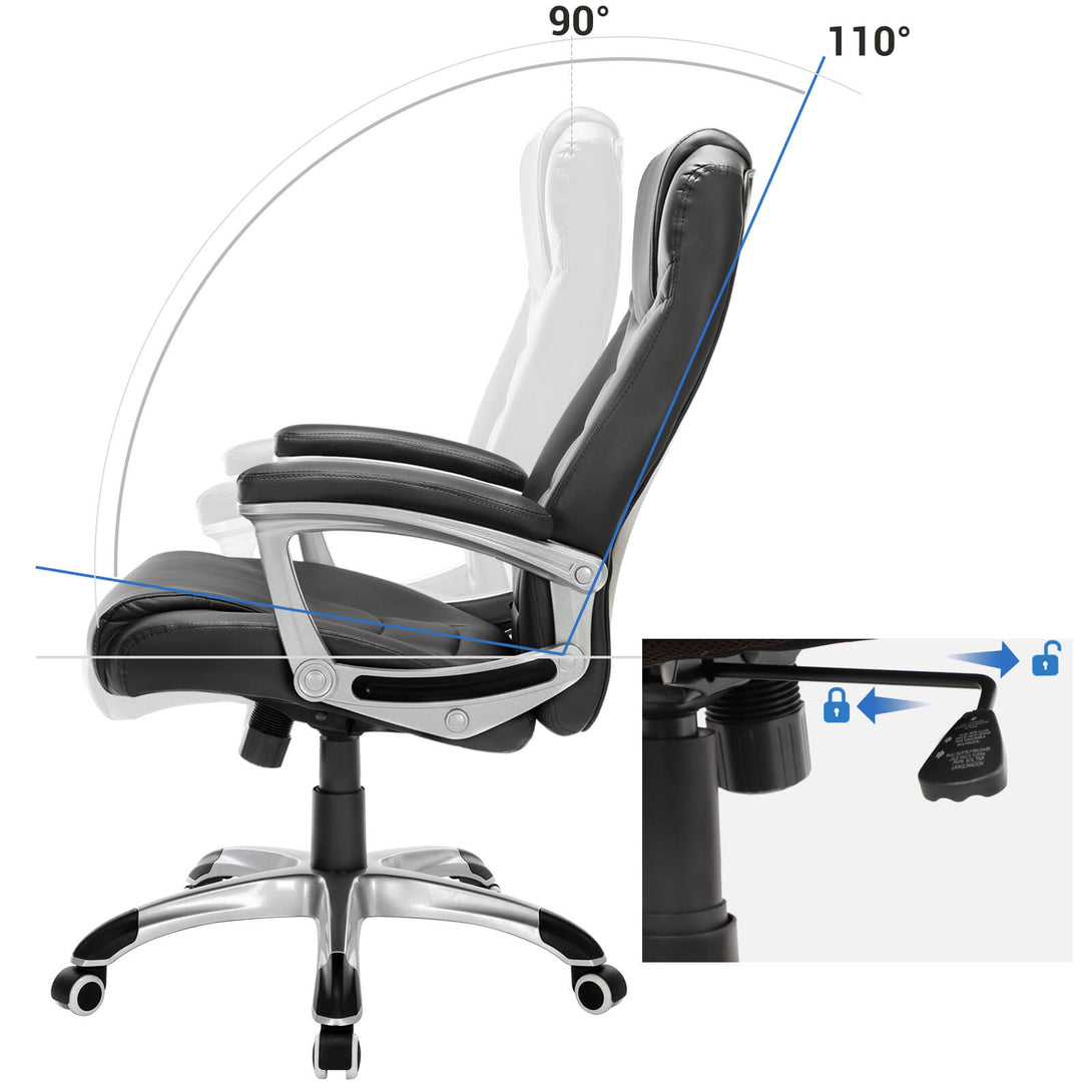 Ergonomická kancelárska stolička, výškovo nastaviteľná otočná stolička-Vashome.sk