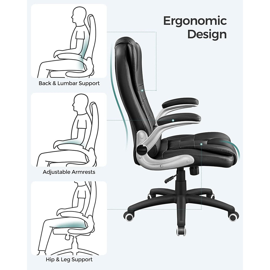 SONGMICS Ergonomická manažérska stolička, čierna-Vashome.sk