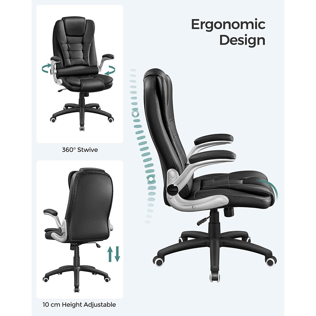 SONGMICS Ergonomická manažérska stolička, čierna-Vashome.sk