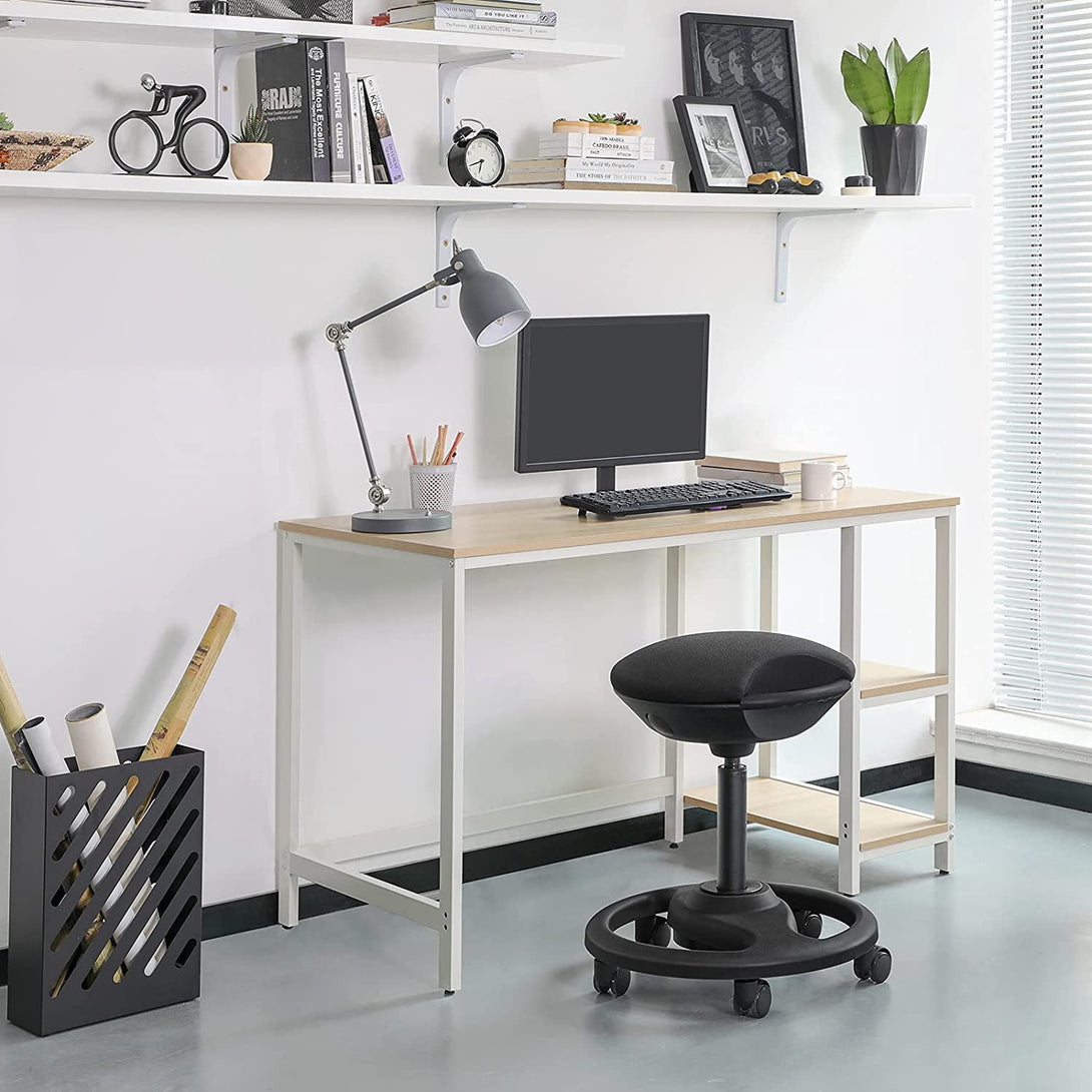 Ergonomická otočná stolička so širokým sedákom, 50 x 55-73 cm, čierna-Vashome.sk