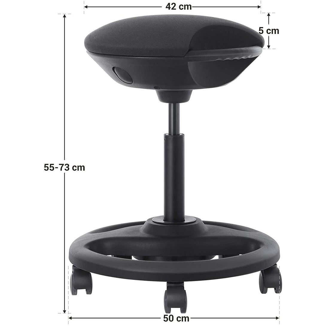 Ergonomická otočná stolička so širokým sedákom, 50 x 55-73 cm, čierna-Vashome.sk