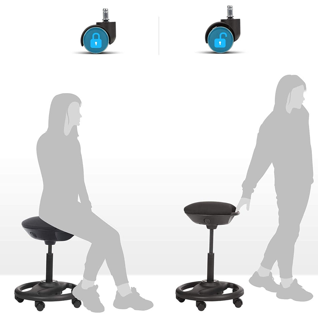 Ergonomická otočná stolička so širokým sedákom, 50 x 55-73 cm, čierna-Vashome.sk