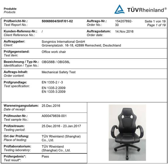 SONGMICS Ergonomická Gamer stolička, kancelárska stolička-Vashome.sk